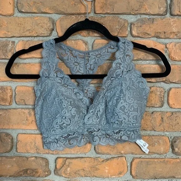 Love to dream Other - Live Love Dream Lace Bralette Womens Small gray Racerback Lined Soft Bra‎ Floral